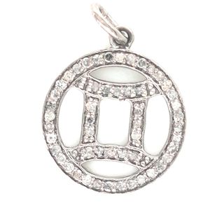 Beautiful and stylish Gemini zodiac necklace accessories in silver and diamond
