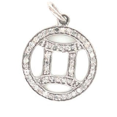 Beautiful and stylish Gemini zodiac necklace accessories in silver and diamond