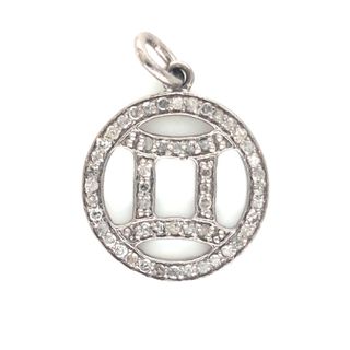 Beautiful and stylish Gemini zodiac necklace accessories in silver and diamond