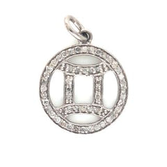 Beautiful and stylish Gemini zodiac necklace accessories in silver and diamond