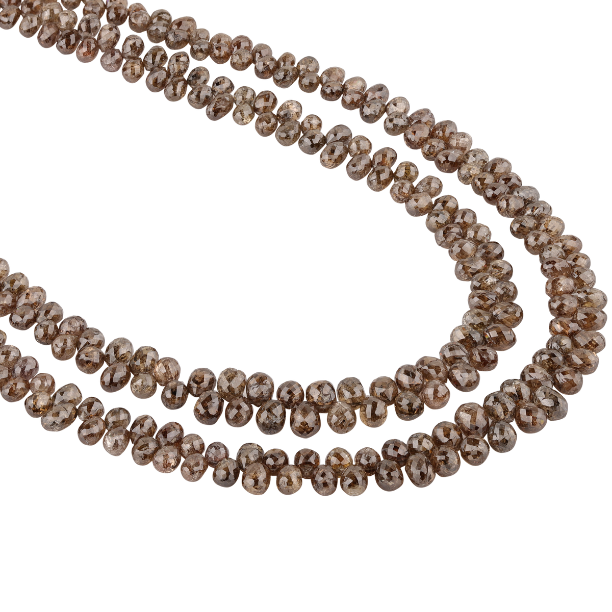 Halskette mit tropfenförmigem, natürlichen braunen Diamanten