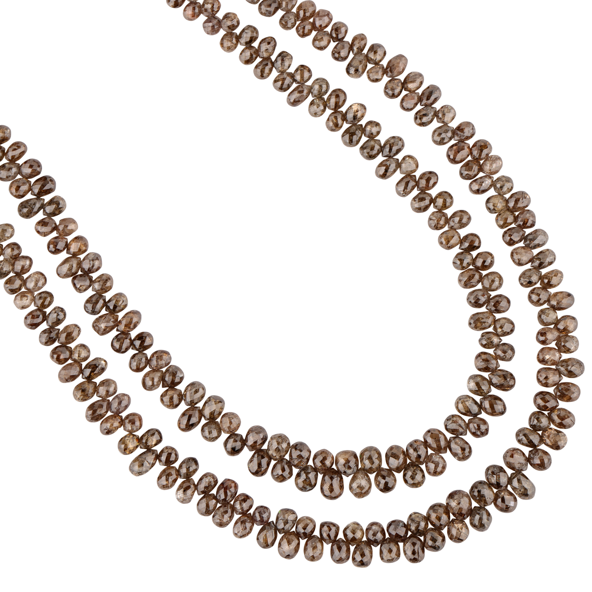 Halskette mit tropfenförmigem, natürlichen braunen Diamanten