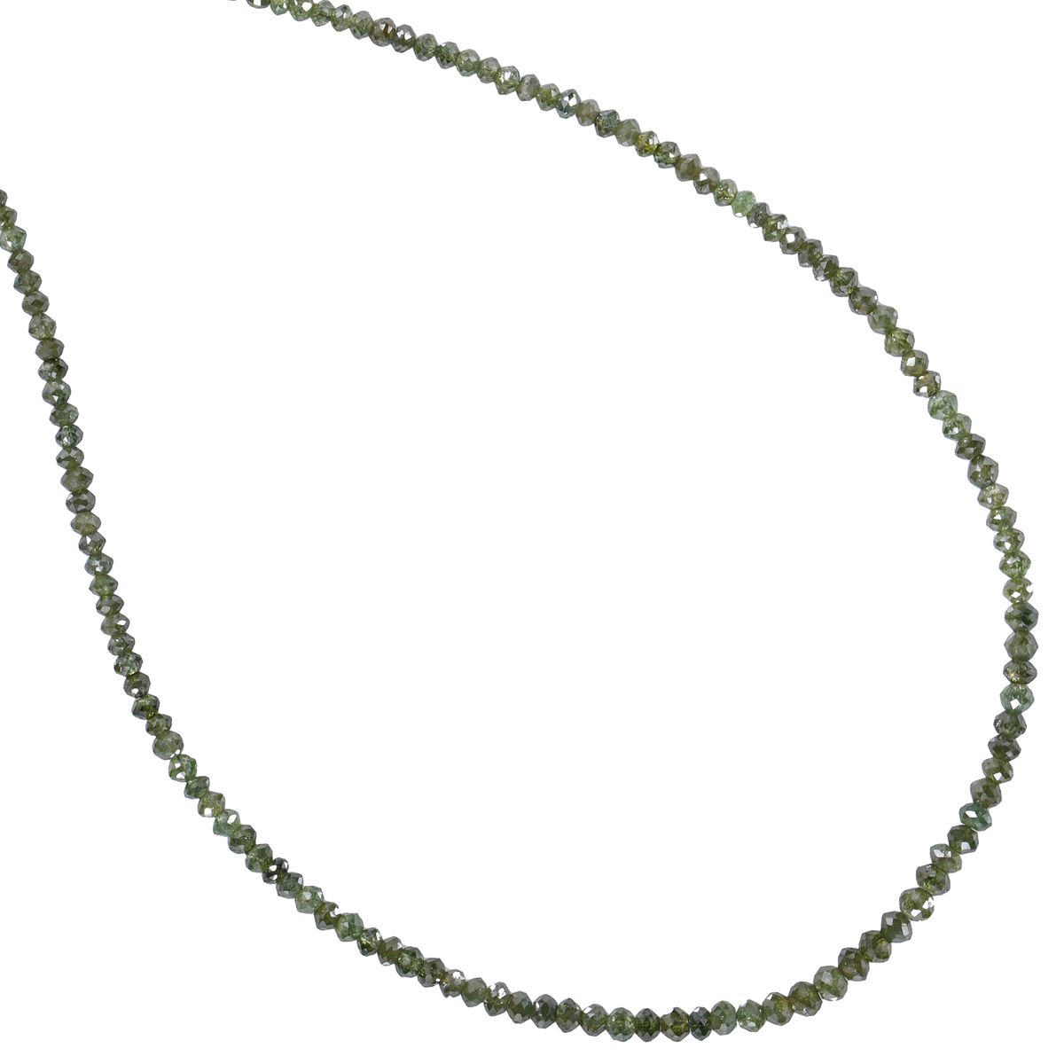 Exklusive grüne Diamantkette in eleganter Rondellform verarbeitet