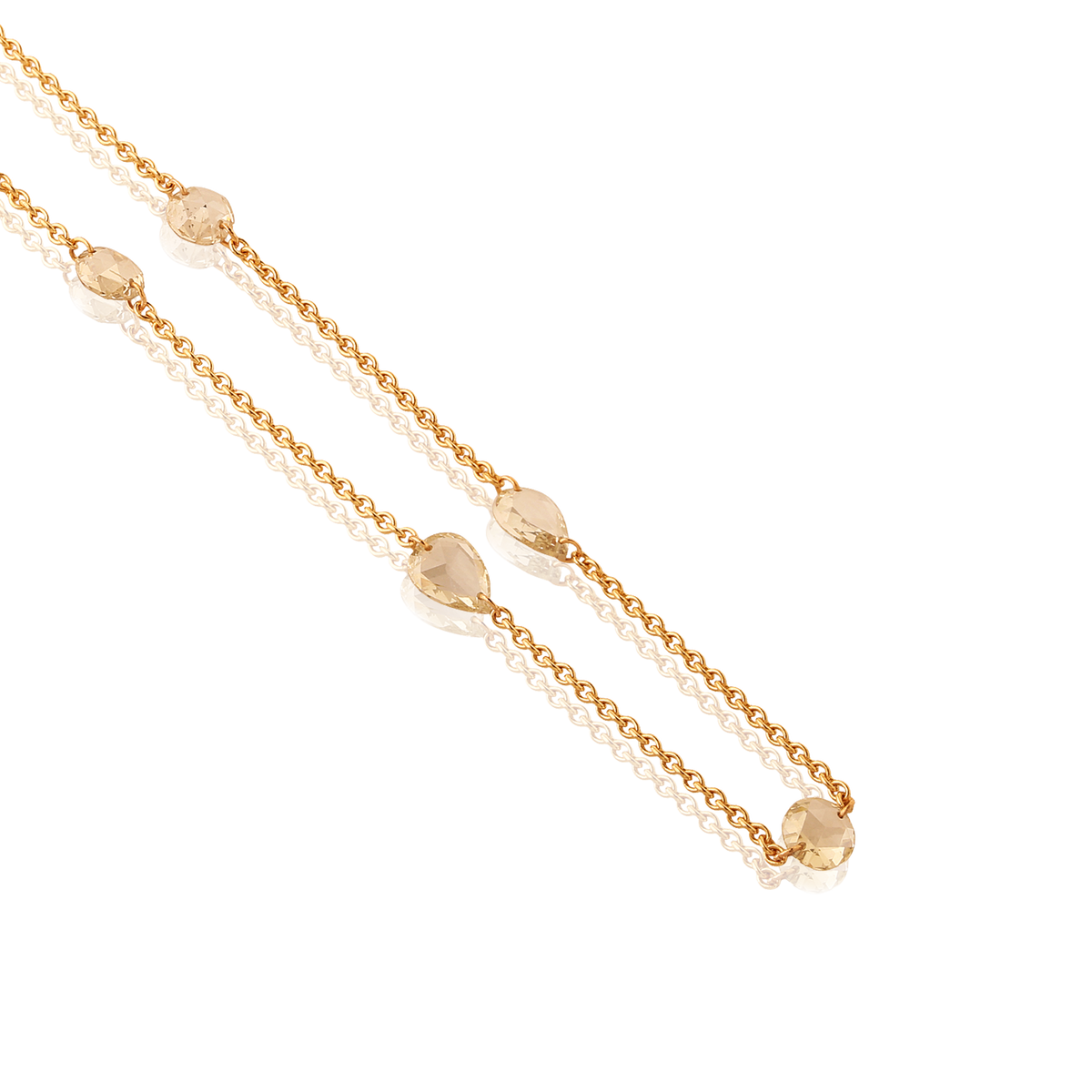 Necklaces with diamonds in 750 rose gold and white gold