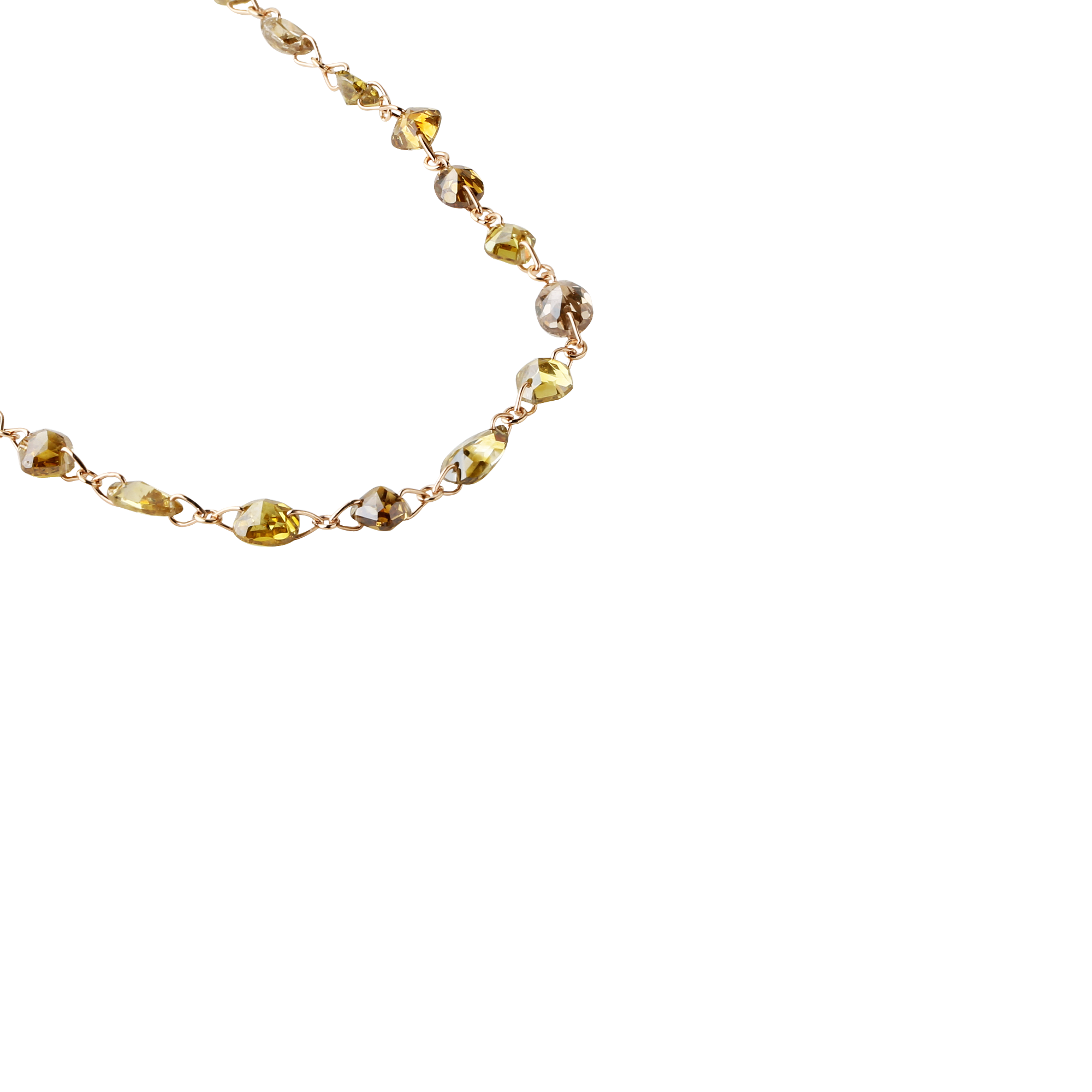 Necklace made of 750 rose gold with diamonds