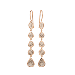 Earrings with diamond discs in 750 rose gold