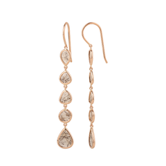 Earrings with diamond discs in 750 rose gold