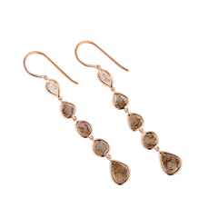 Earrings with diamond discs in 750 rose gold