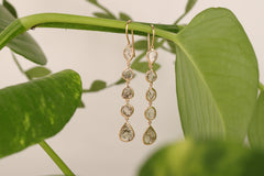 Earrings with diamond discs in 750 rose gold