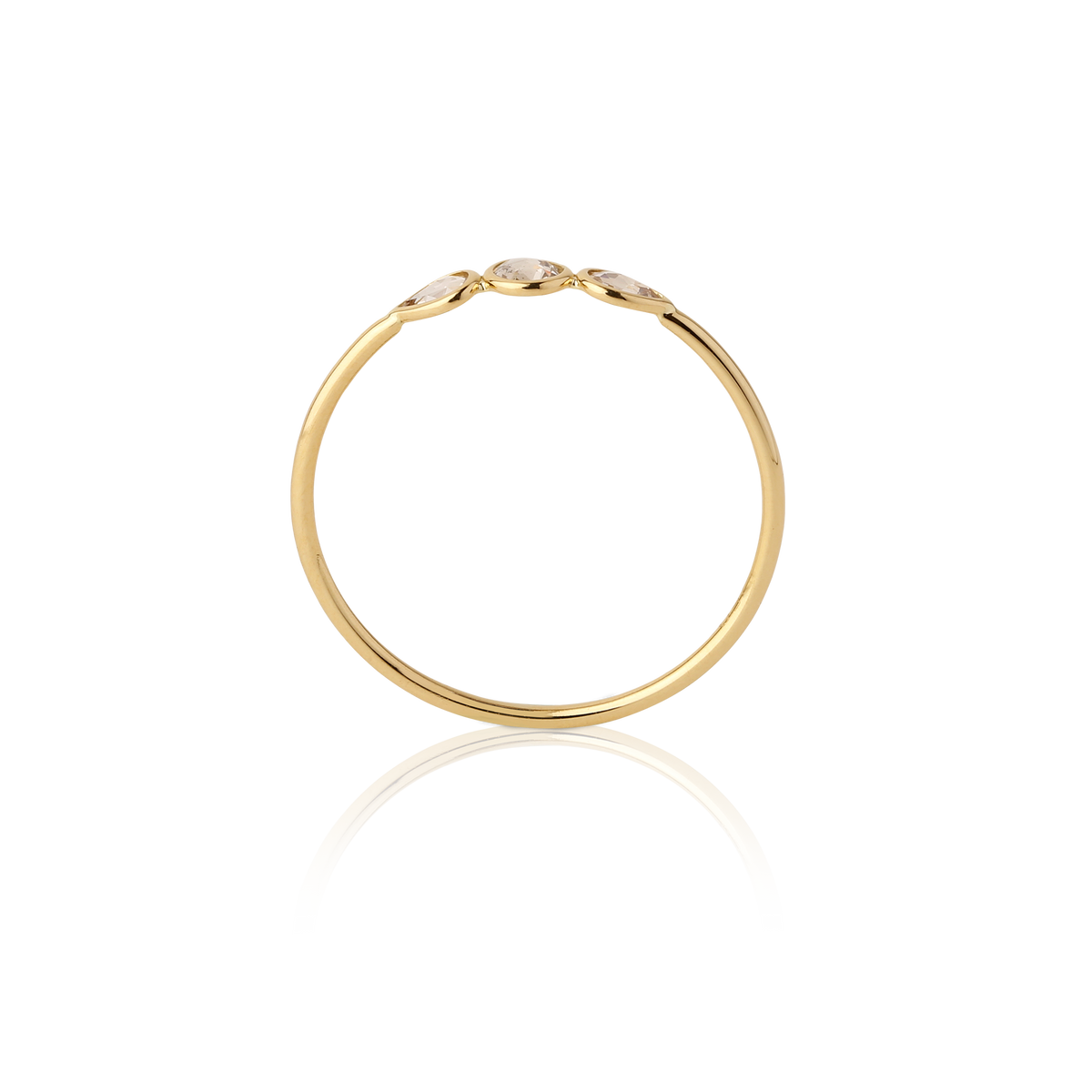 Ring aus 750 Gelbgold und Diamantscheibe