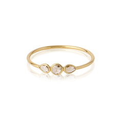 Ring aus 750 Gelbgold und Diamantscheibe