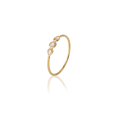 Ring aus 750 Gelbgold und Diamantscheibe