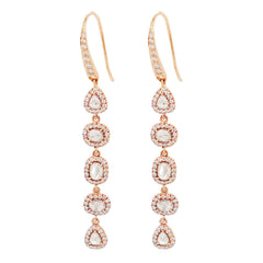 750 Rosegold Ohrring mit Diamanten- Polaki Earing