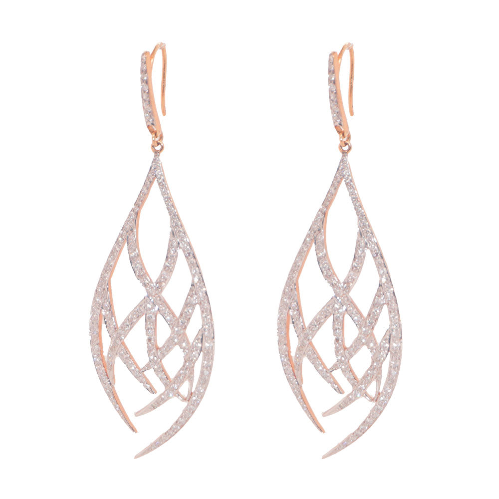 Earrings made of 750 rose gold with diamonds