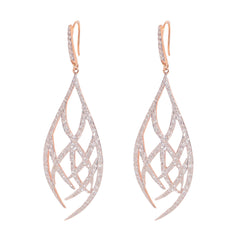 Boucles d'oreilles en or rose 750 avec diamants