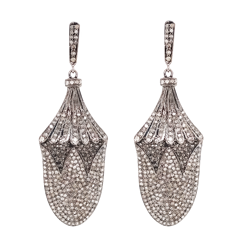 Earrings made of 950 silver diamonds