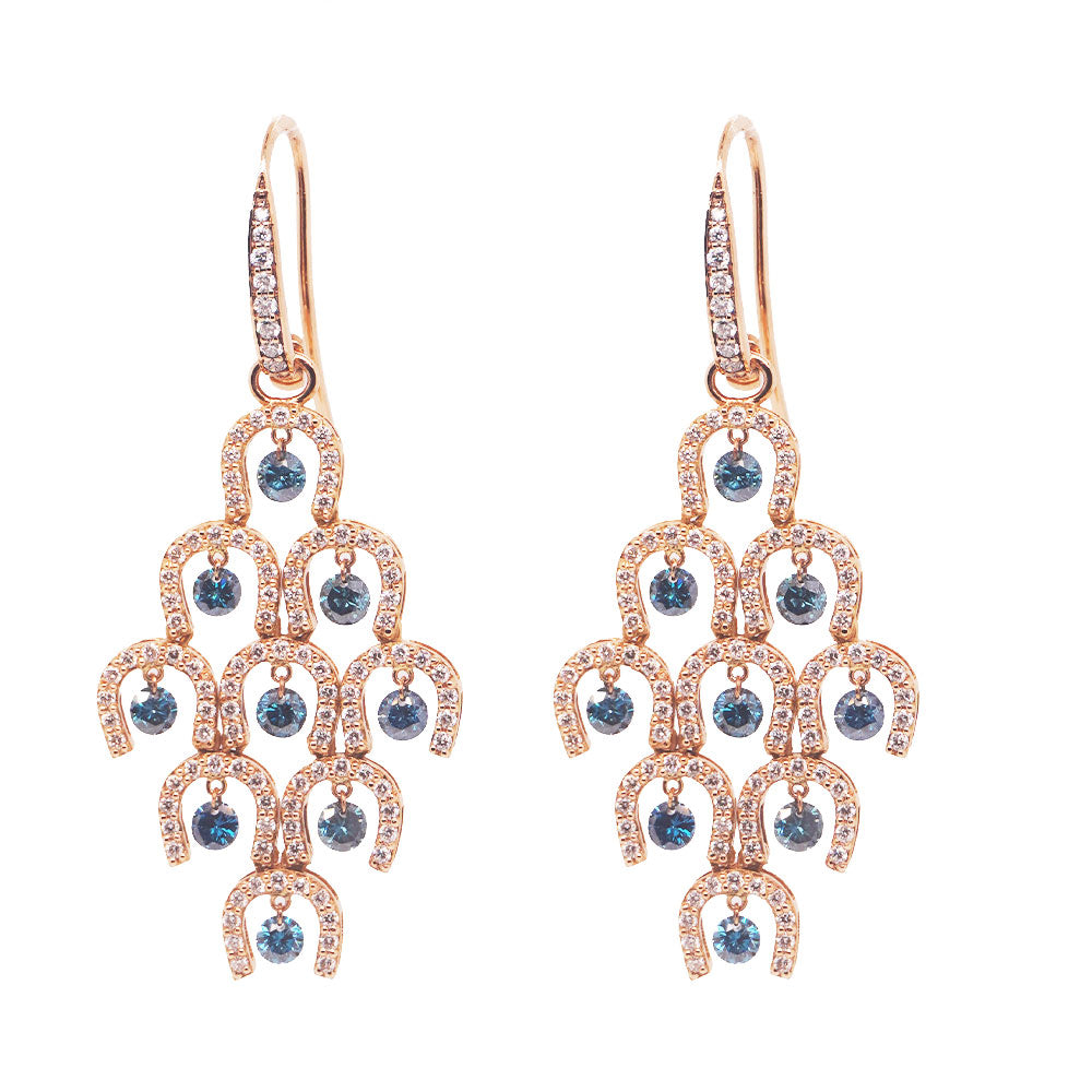 Earrings made of 750 rose gold with diamonds