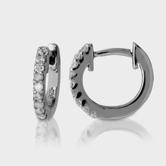 Silver and diamond hoop earrings