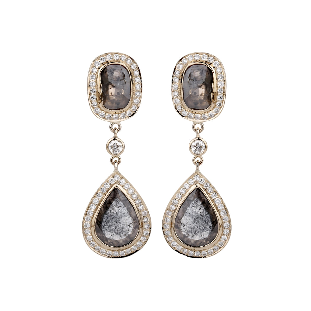 Ohrringe aus 750er Gelbgold mit Diamantscheibe
